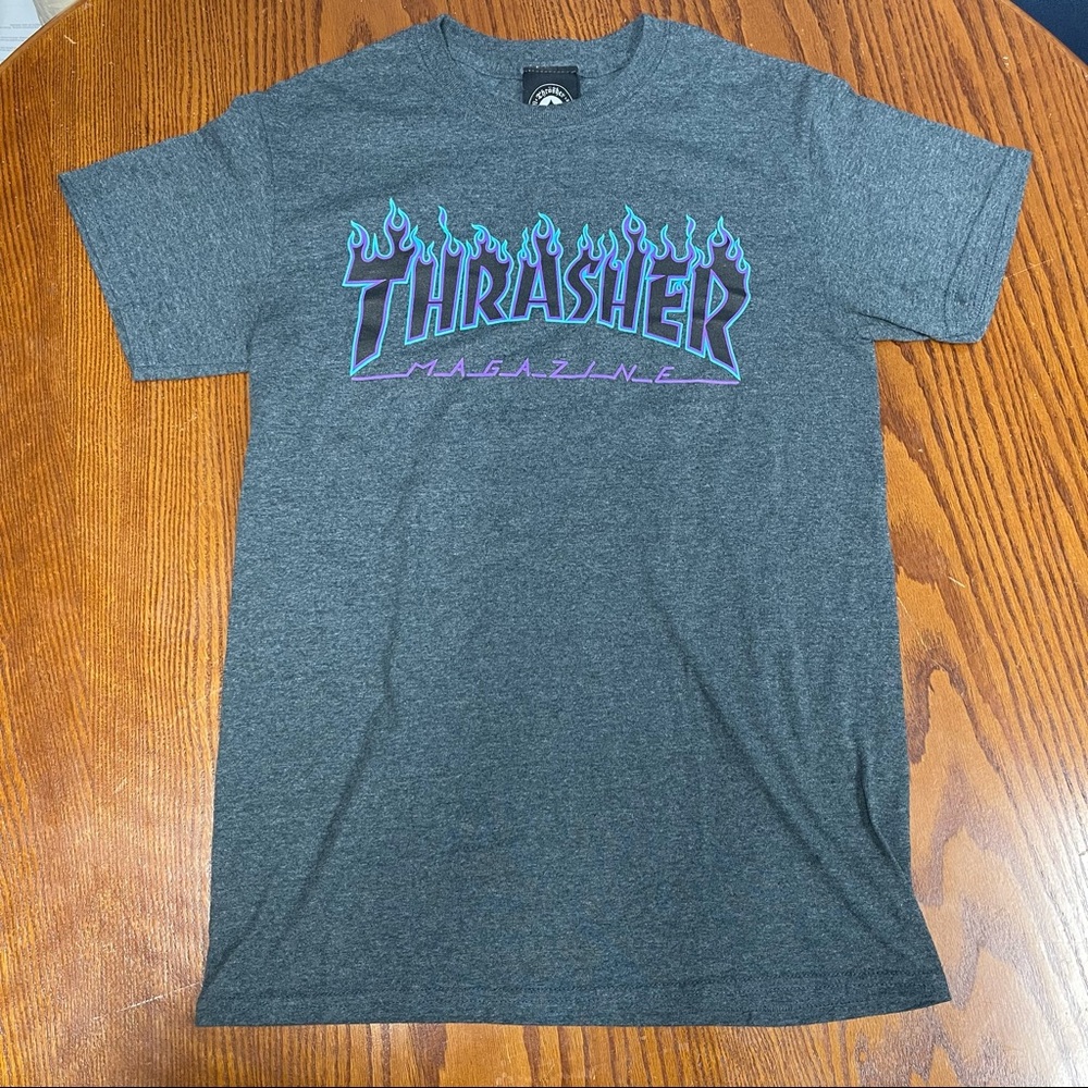 Thrasher Magazine Blue and Purple Logo T-Shirt